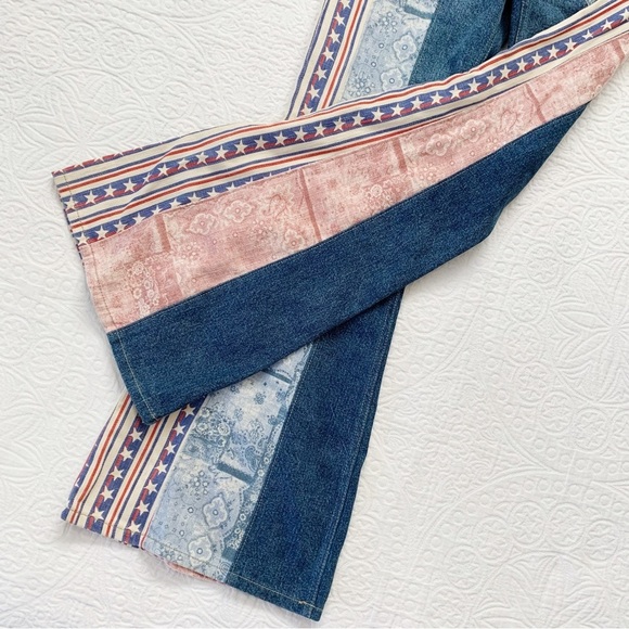 Free People 'We the Free' Dallas Flared Denim Jumpsuit, Stars and Stripes - Picture 6 of 9